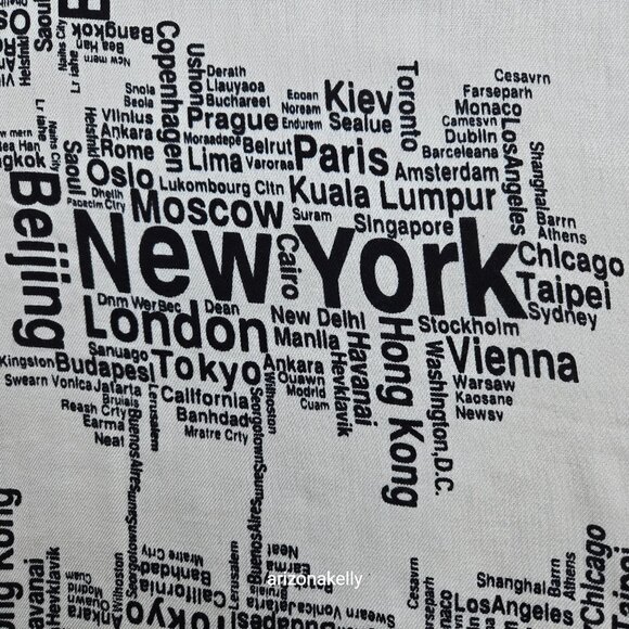 Silk Cashmere Scarf Cities Metropolitan New York London Tokyo Chicago Luna Date - Picture 2 of 4